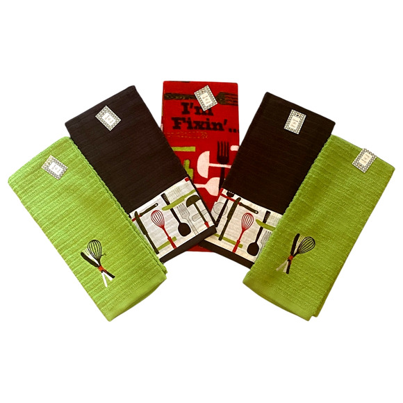 13 Pc Set Simply Southern Fixin 4 Placemats 4 Napkins 5 Absorbent Towels - Picture 7 of 10